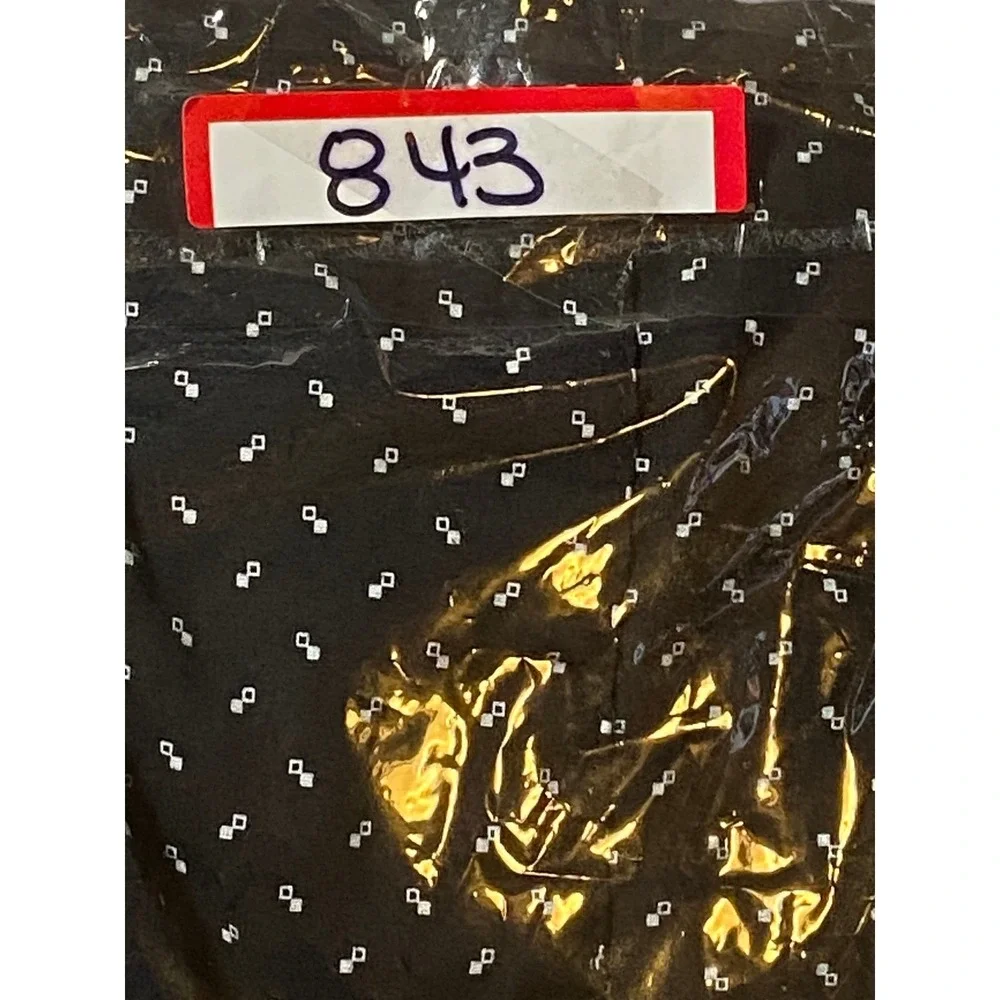 Kenneth Cole Men's XL Slim Fit Black White Micro Dot Button Down Shirt
